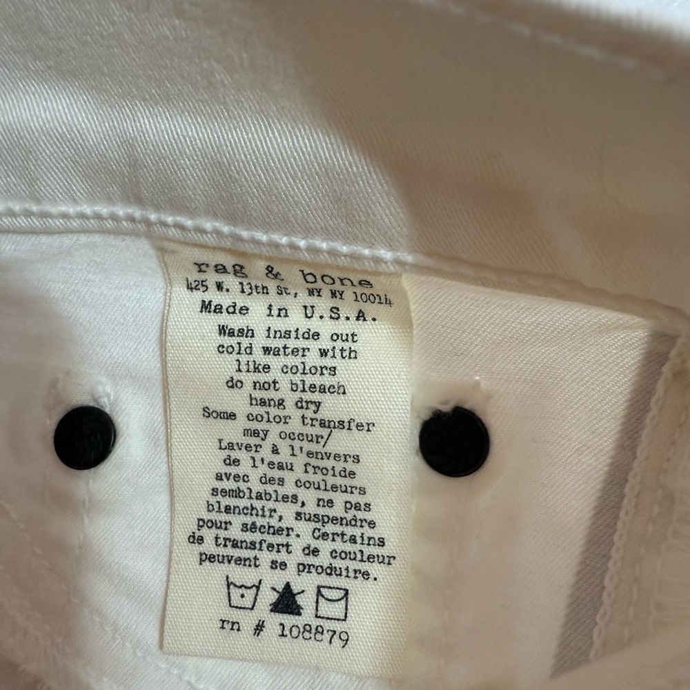 Rag & Bone White Tux Jeans with Black Side Stripes 26 - Picture 5 of 9